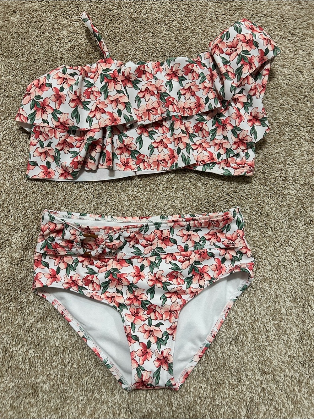Janie and Jack Pink Floral Two-Piece Swim Set